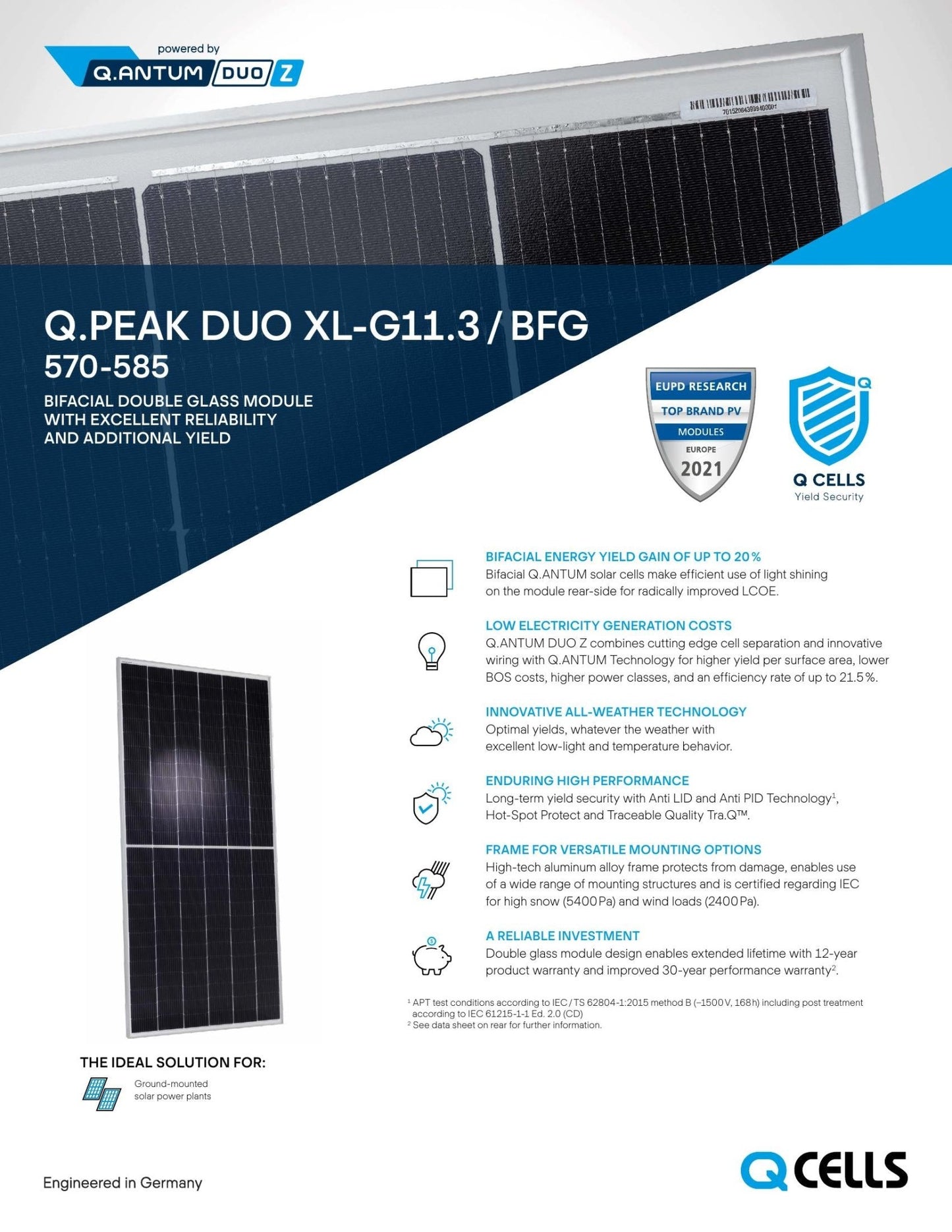 29 - Pack 575W Q CELLS Tier 1 Bifacial Panels - 16.68kW Pallet (Q.Peak Duo XL - G11.3/BFG) - Wholesale Pallet Deal pallet Clear Energy Partners