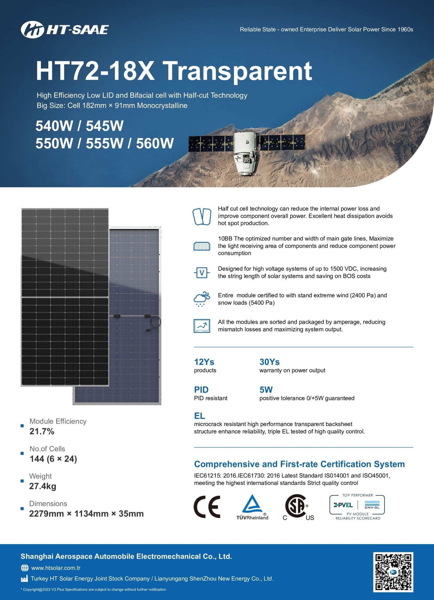 550w HT Bifacial Commercial Solar Panel Pallet of 31 pallet Clear Energy Partners