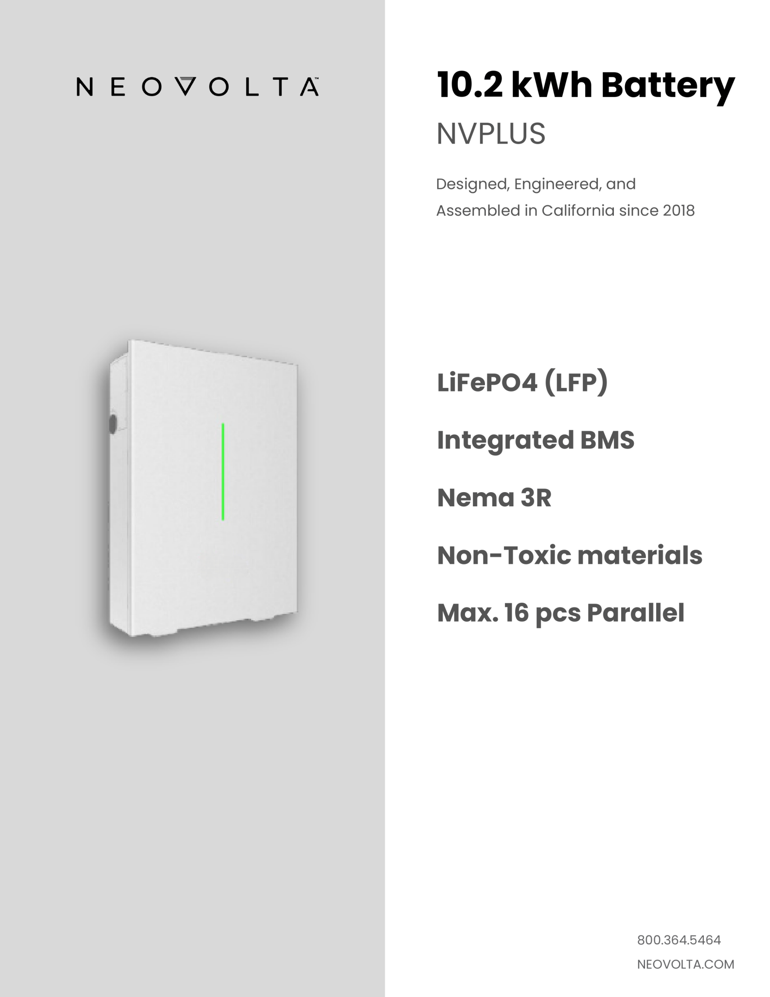 NeoVolta 10.2kWh LiFePO4 Solar Battery NVPLUS – Expandable Home Energy Storage, Off - Grid & Backup Ready battery Clear Energy Partners