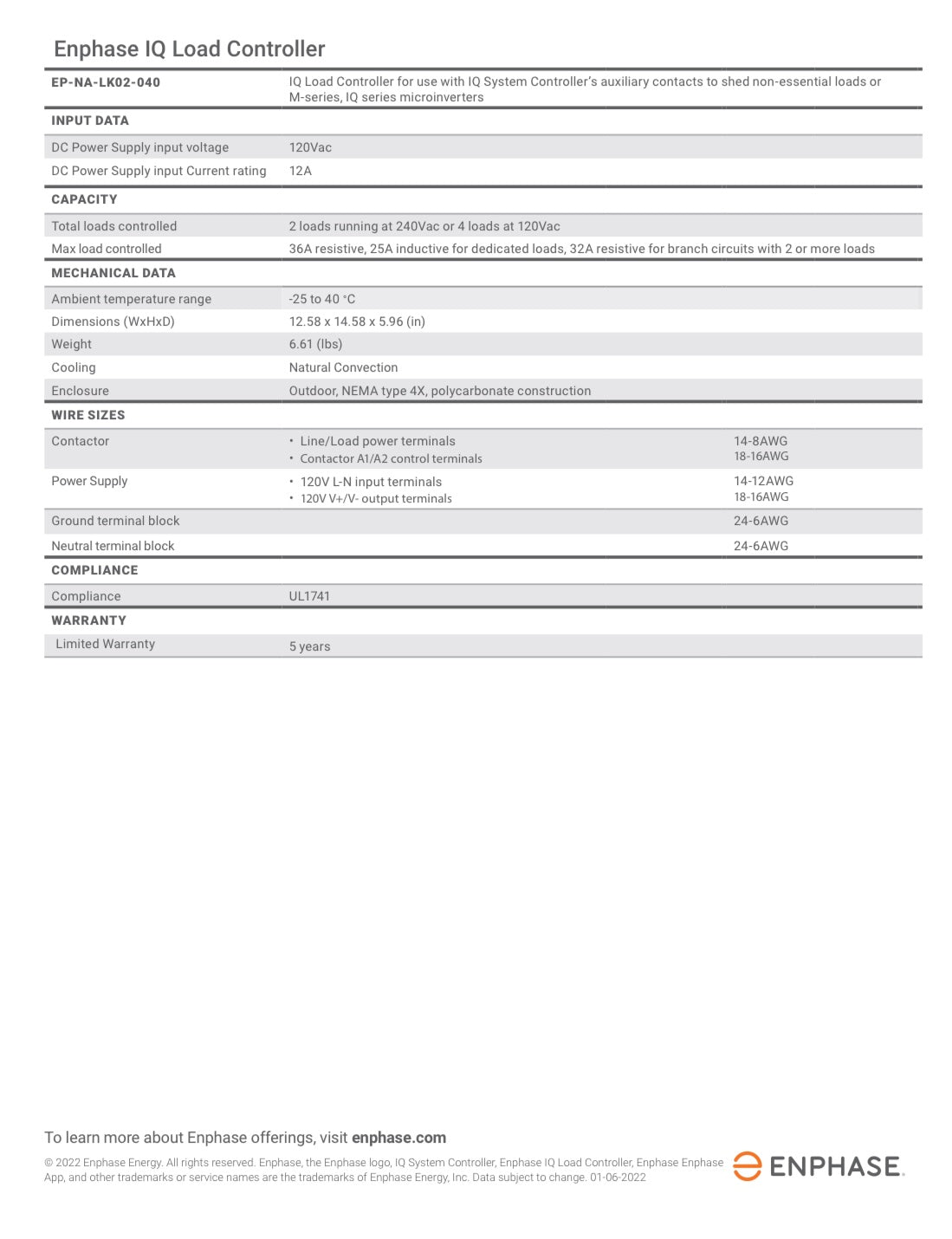 #keyword# - Enphase IQ Load Controller EP-NA-LK02-040 - #picturestatus# - Clear Energy Partners