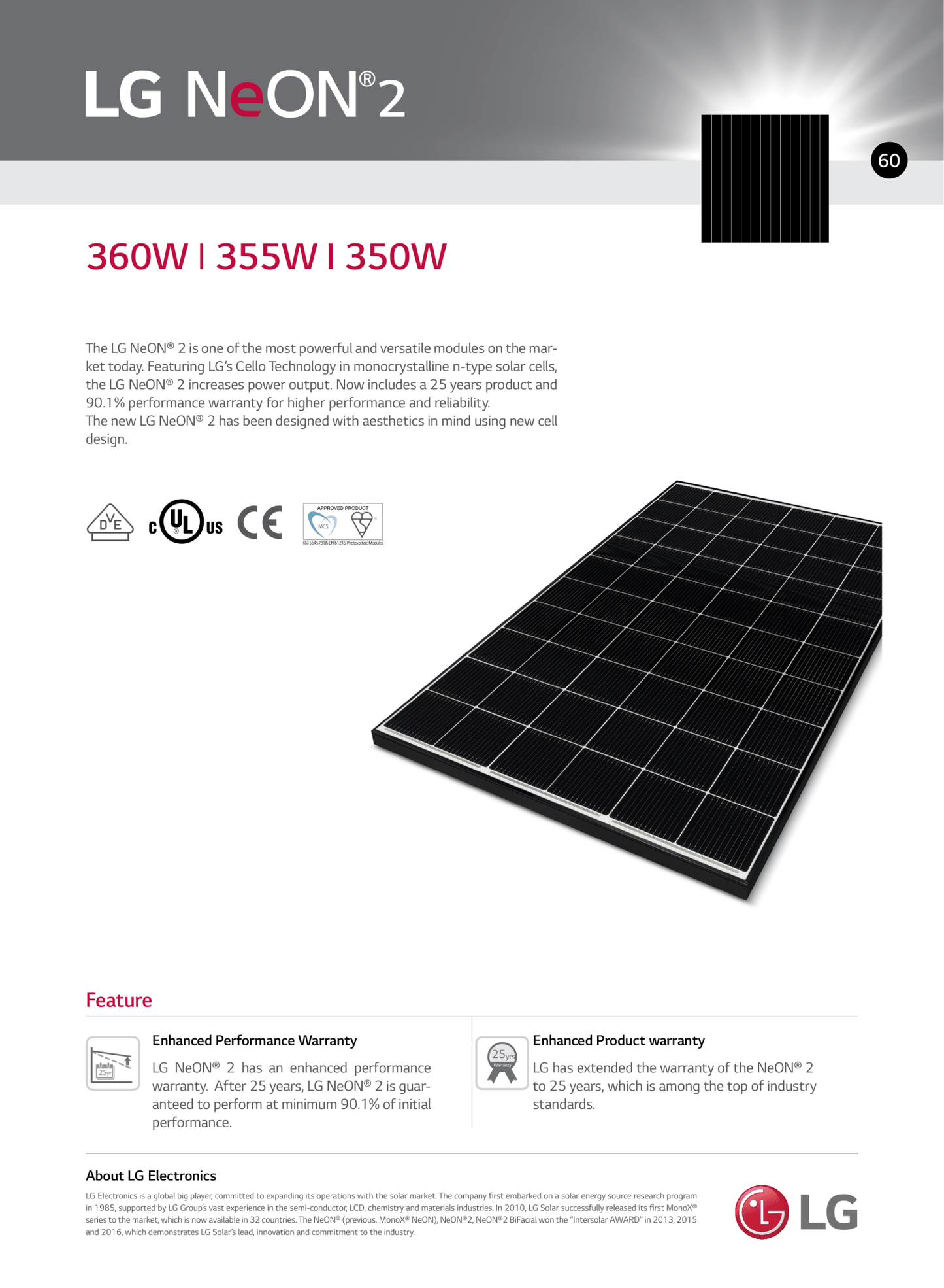 25 - Pack 355W LG Tier 1 Panels - 8.88kW Pallet (LG355N1C - N5) - Wholesale Pallet Deal pallet Clear Energy Partners