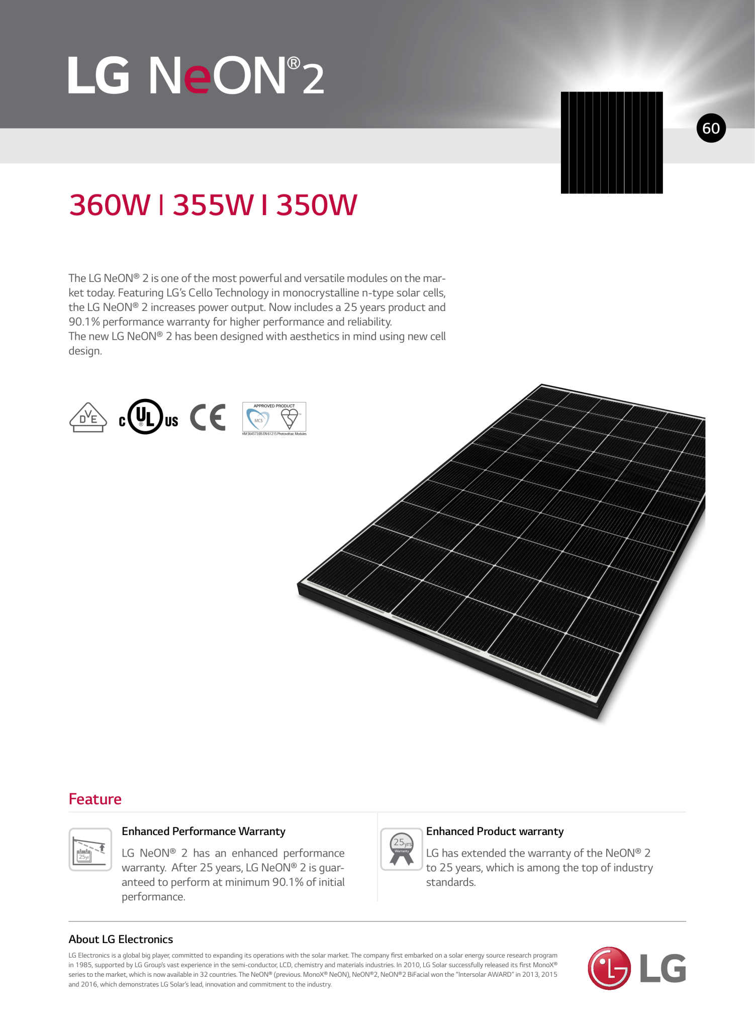 25 - Pack 355W LG Tier 1 Panels - 8.88kW Pallet (LG355N1C - N5) - Wholesale Pallet Deal pallet Clear Energy Partners