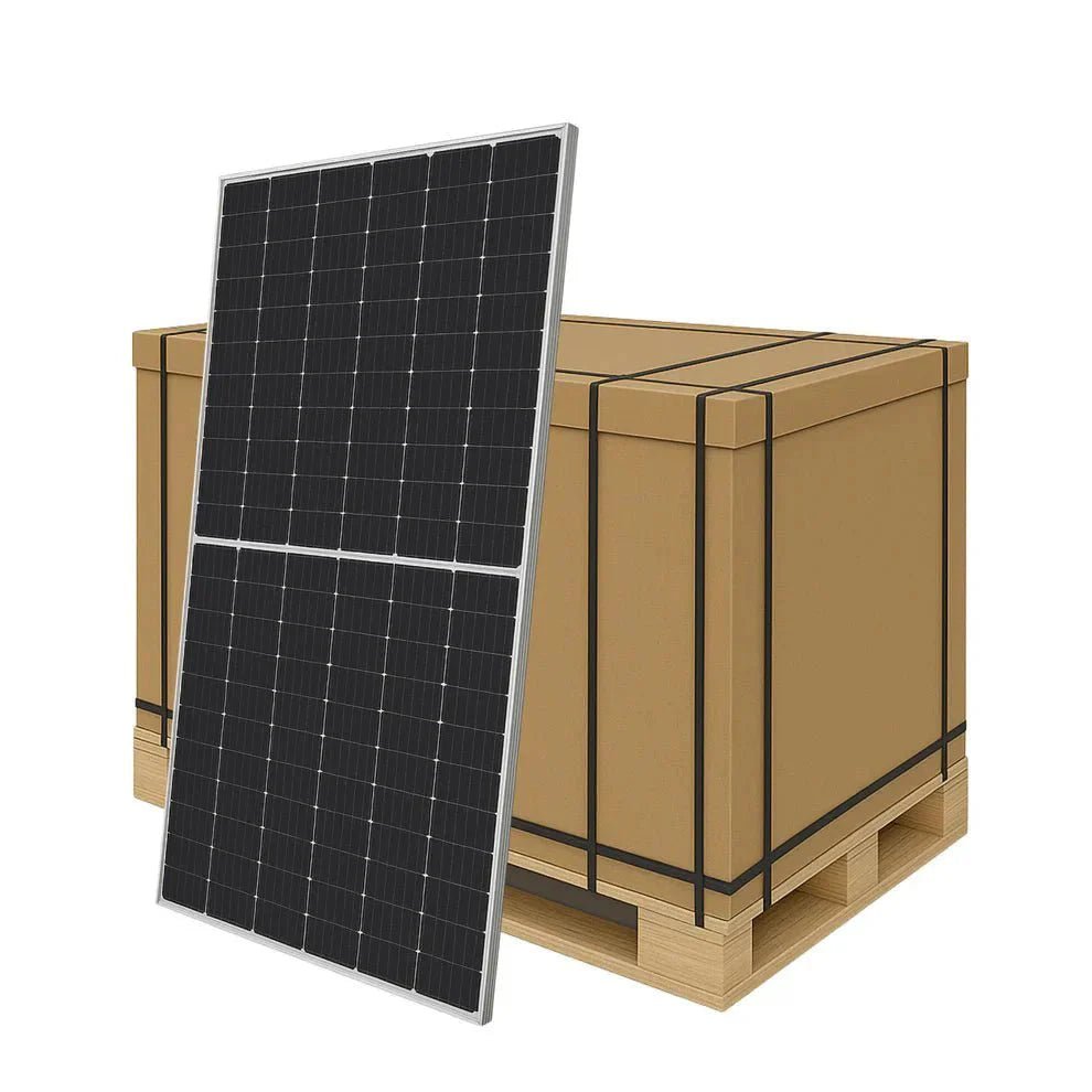 28 - Pack 635W Heliene 43% Domestic Content FEOC Compliant Solar Panels - 17.64kW Pallet (156HC M10 NTYP SL) - Wholesale Pallet Deal