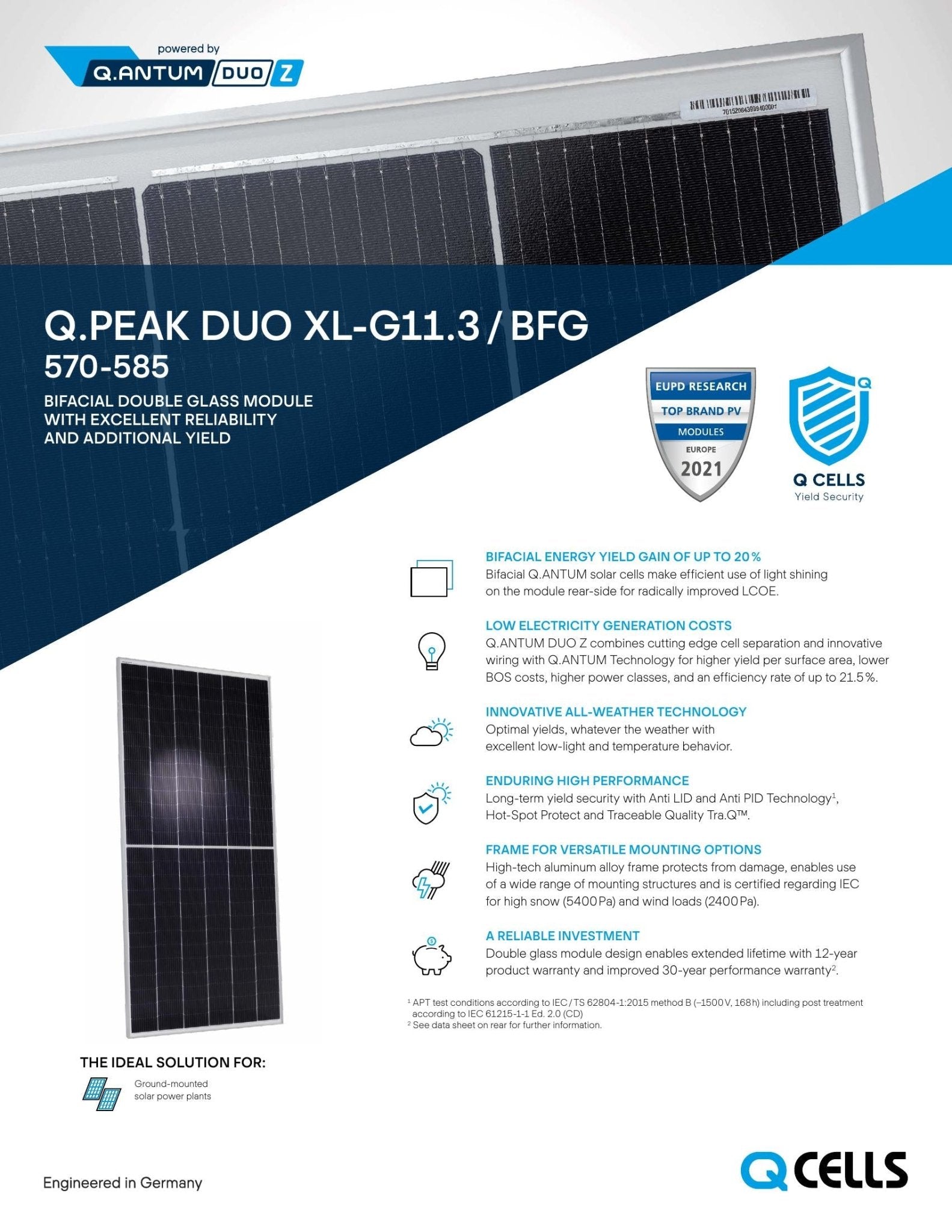 29 - Pack 575W Q CELLS Tier 1 Bifacial Panels - 16.68kW Pallet (Q.Peak Duo XL - G11.3/BFG) - Wholesale Pallet Deal pallet Clear Energy Partners
