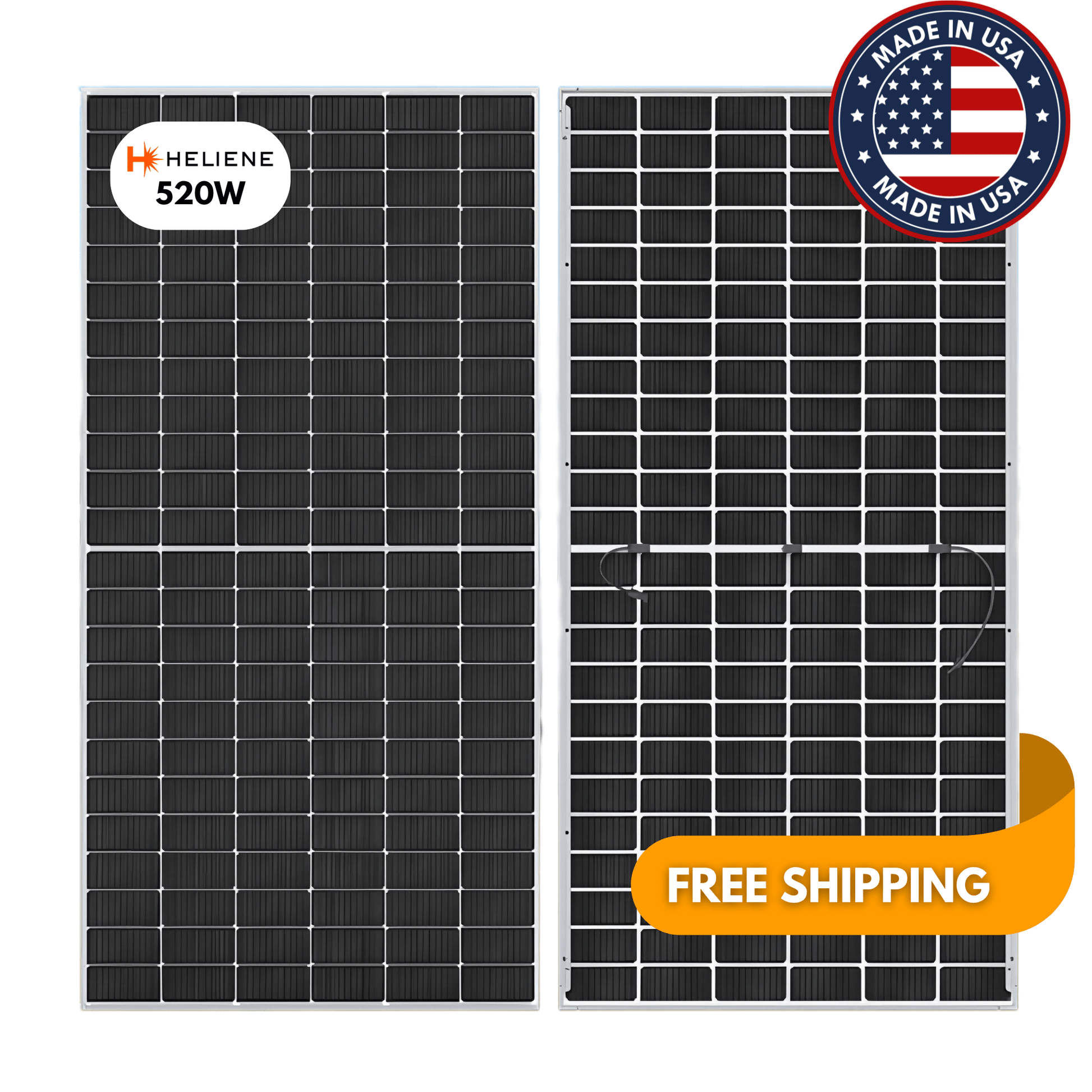 31 - Pack 520W Heliene American - Made Bifacial Panels - 16.12kW Pallet (144M - 520 - HC - M10BF - SL) - Wholesale Pallet Deal pallet Clear Energy Partners