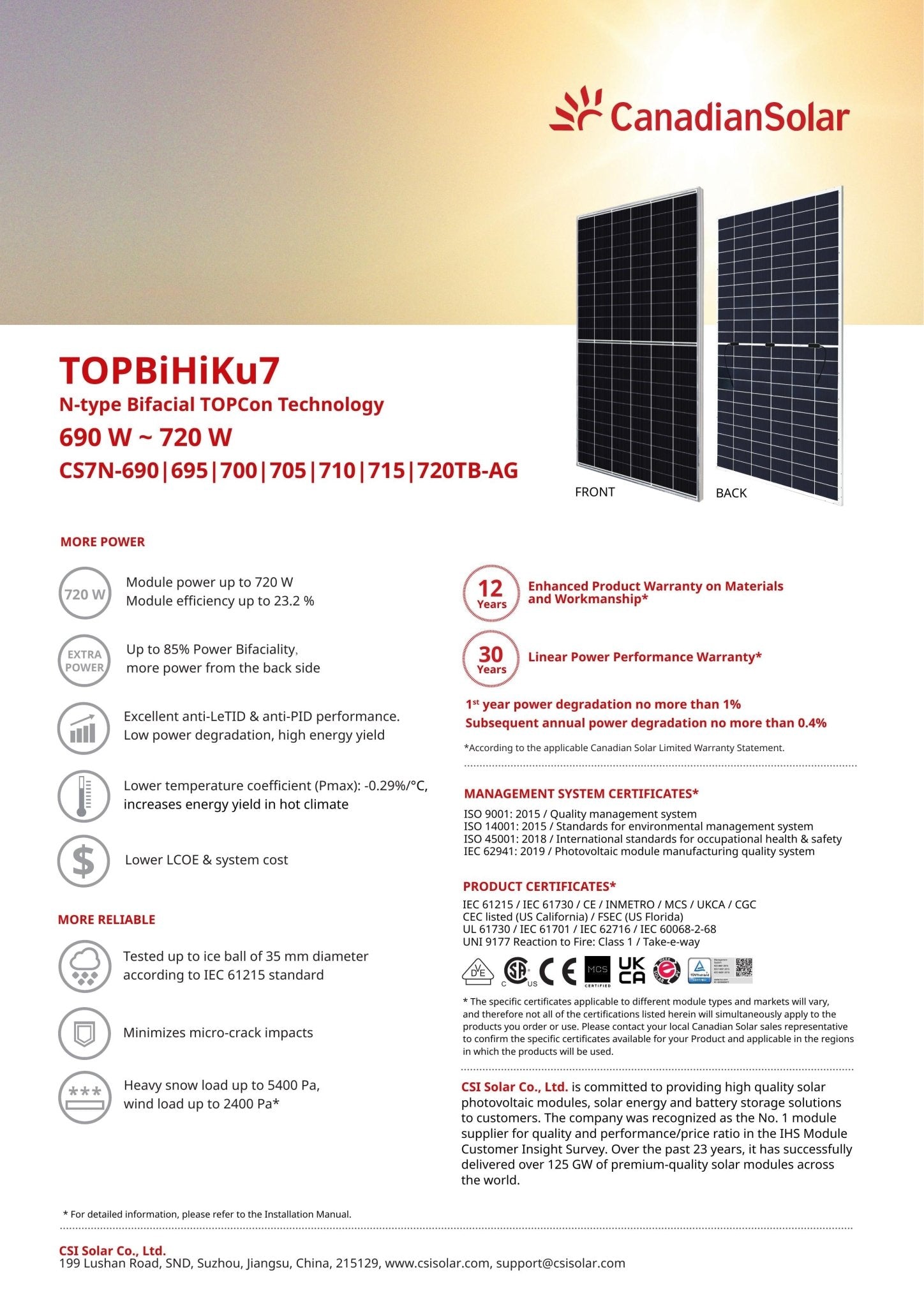 33 - Pack 705W Canadian Solar Tier 1 Bifacial Panels - 23.27kW Pallet (CS7N - 705TB - AG) - Wholesale Pallet Deal pallet Clear Energy Partners