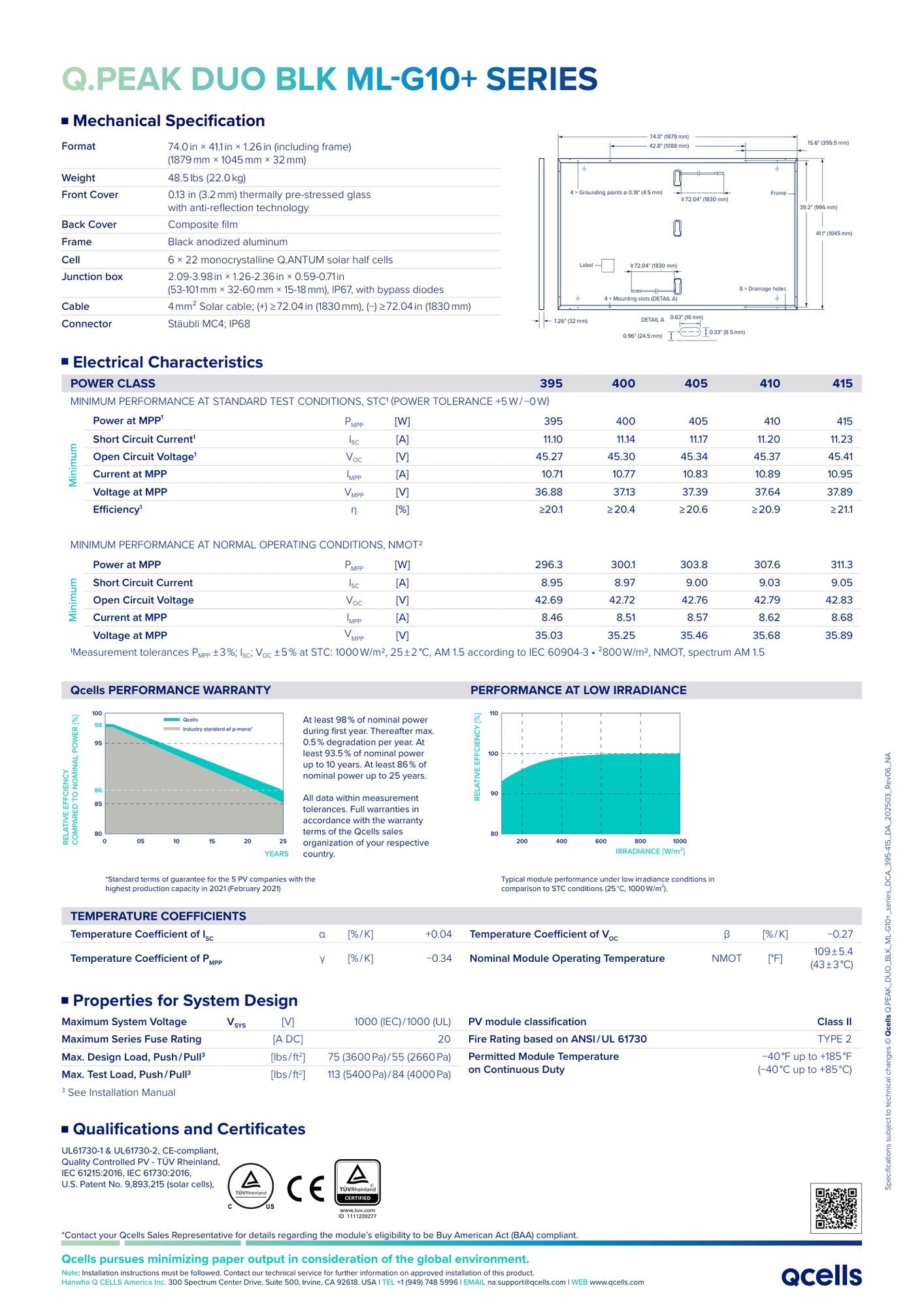 405W QCELLS 7% Domestic Content FEOC Compliant (Q.PEAK DUO BLK ML - G10.a+) Wholesale Truckload