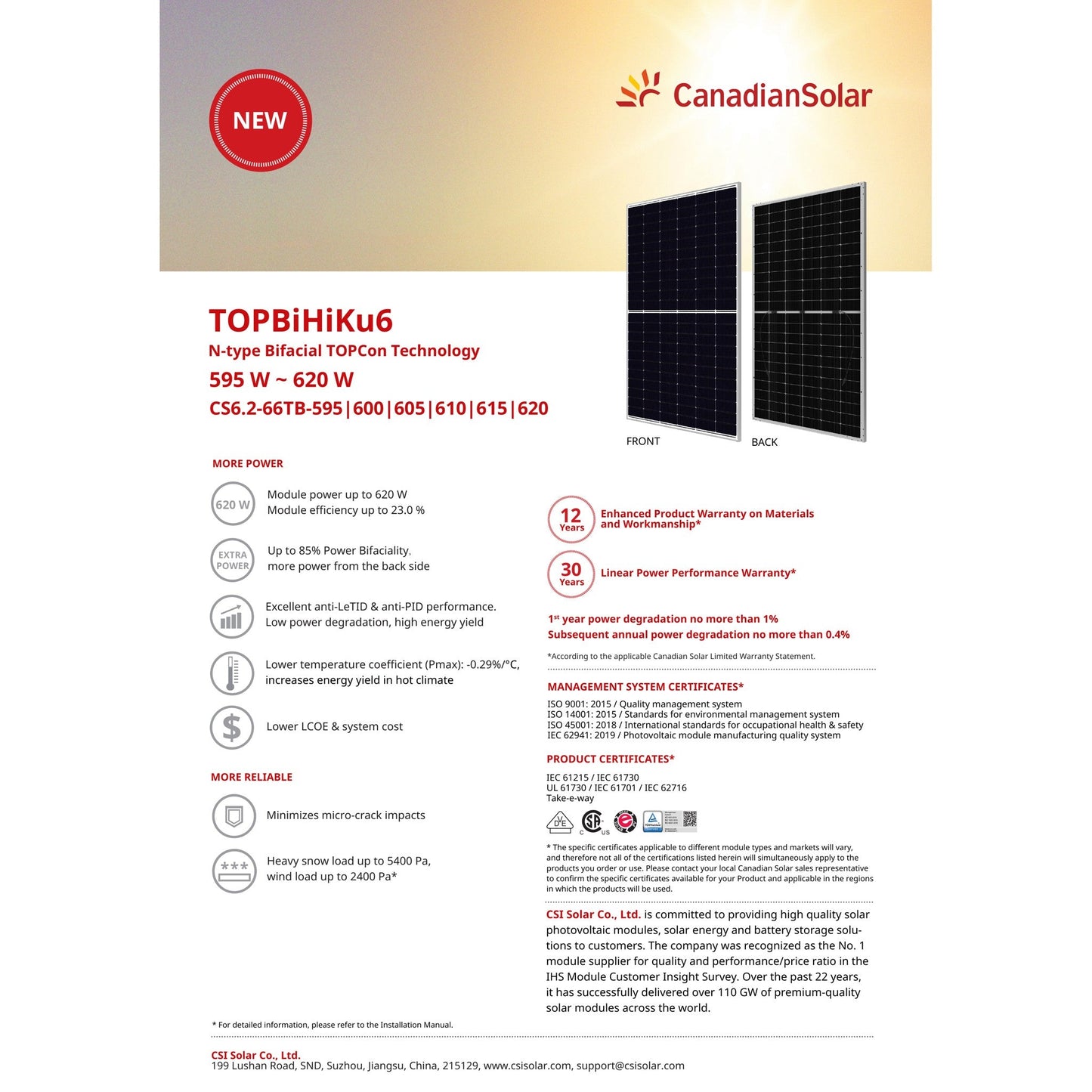 590W–605W Canadian Solar TopCon Bifacial Tier 1 Panels - (CS6.2 - 66TB - 605) - Wholesale Truckload Deal Truck Clear Energy Partners