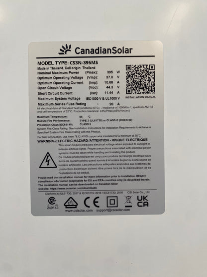 395 watt Canadian Used Solar Panels