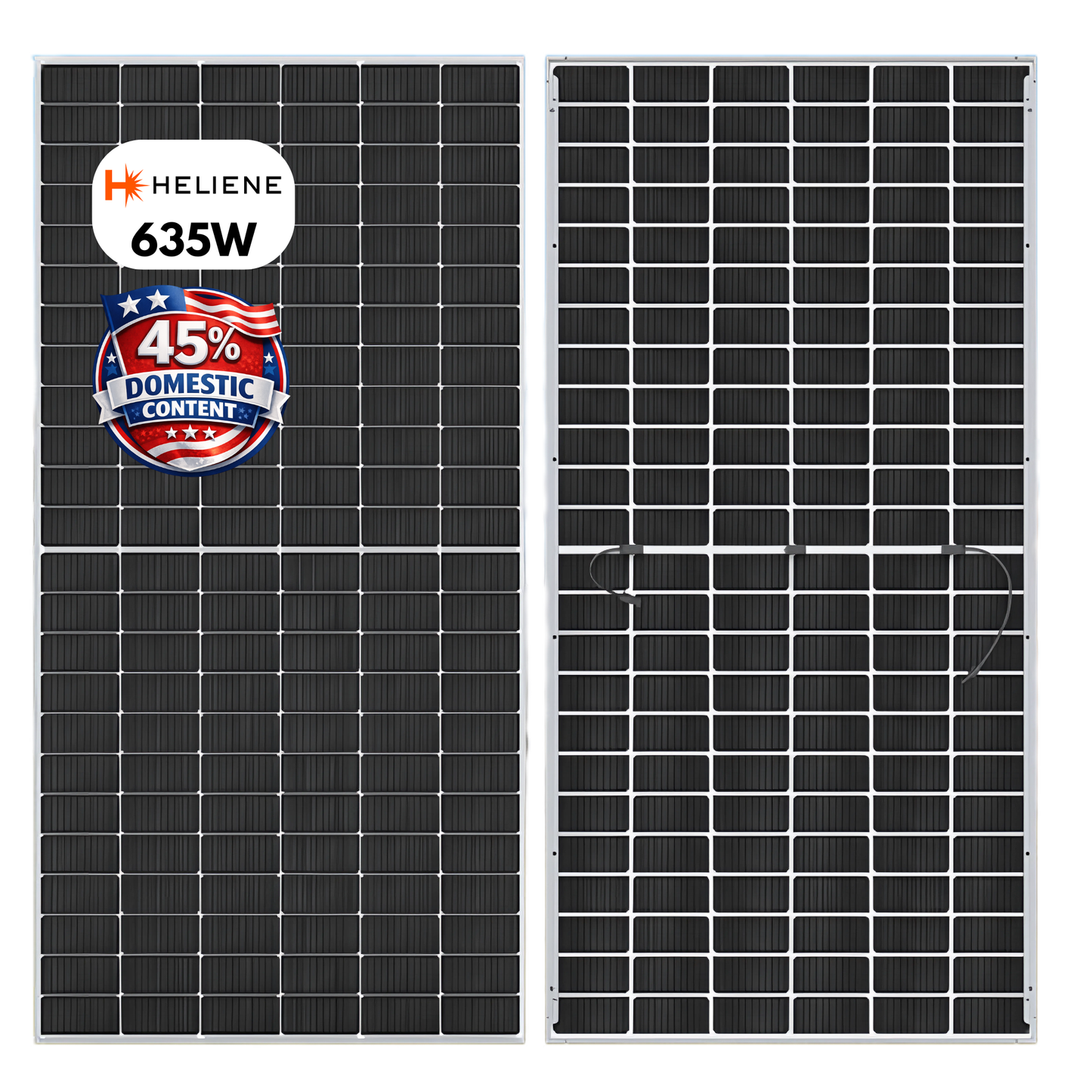 635W Heliene N-Type Bifacial 45% Domestic Content FEOC Compliant (156HC M10 NTYP SL) Wholesale Truckload