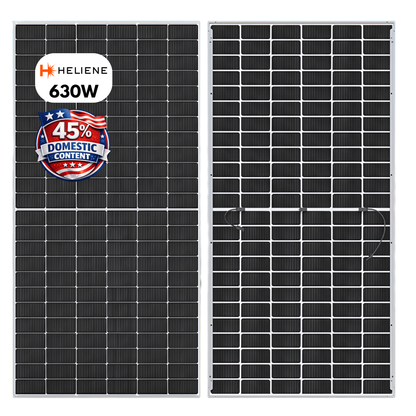 630W Heliene N-Type Bifacial 45% Domestic Content FEOC Compliant (156HC M10 NTYP SL) Wholesale Truckload